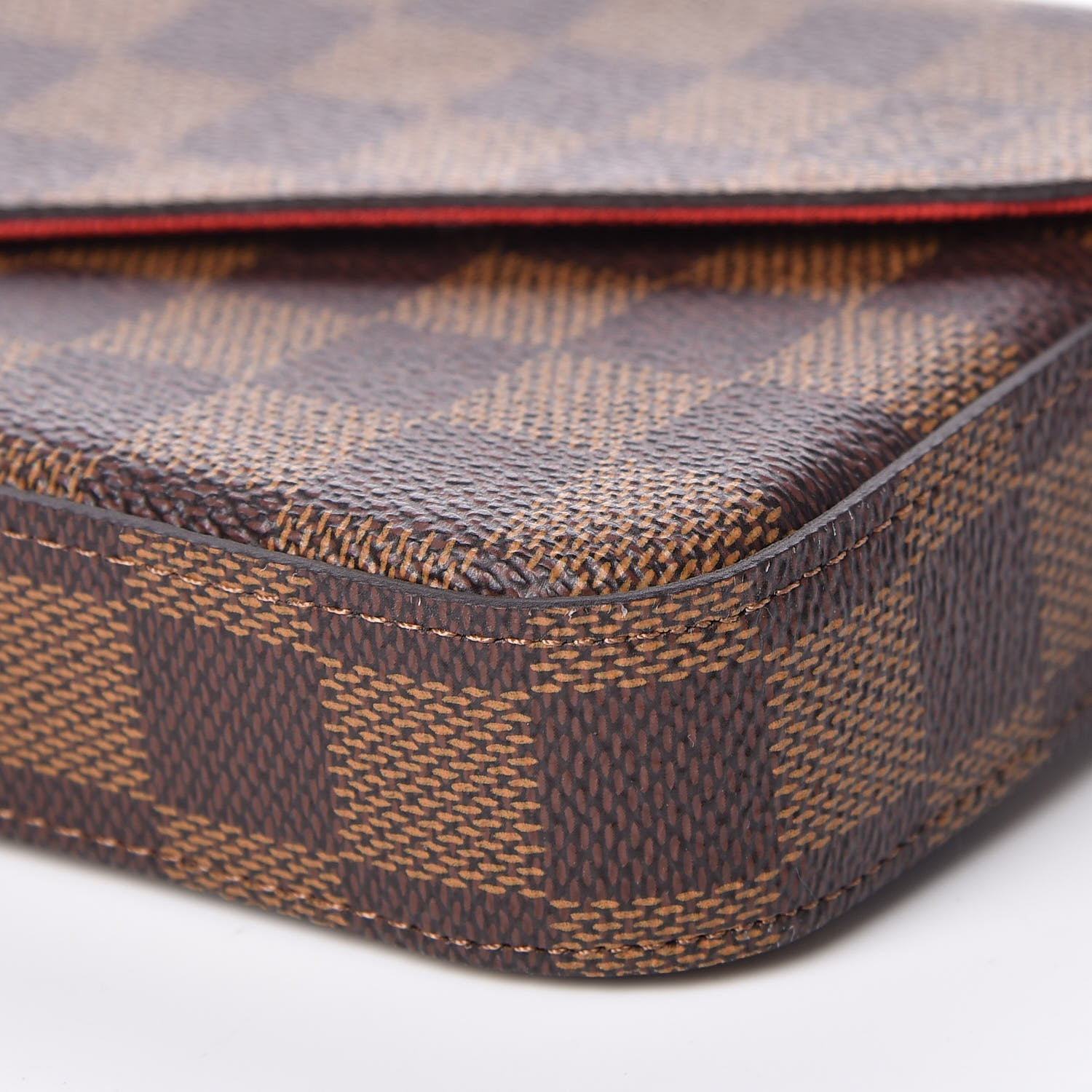 Louis Vuitton Damier Ebene Pochette Felicie Chain Wallet 10 of 12