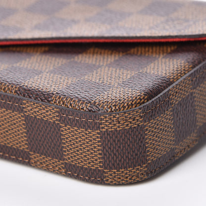 Louis Vuitton Damier Ebene Pochette Felicie Chain Wallet 10 of 12