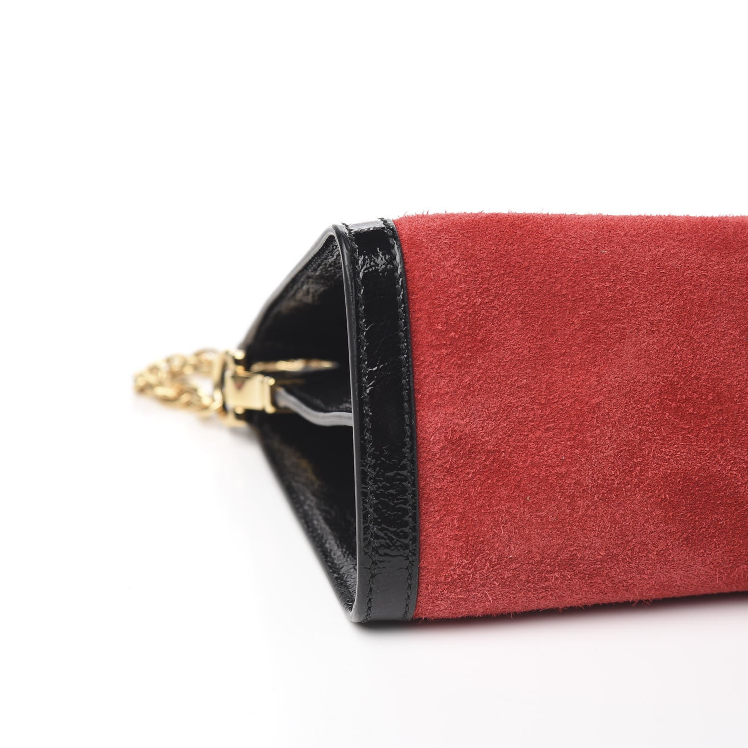 Gucci Suede Patent Web Medium Ophidia Chain Shoulder Bag Hibiscus Red Black 7 of 9