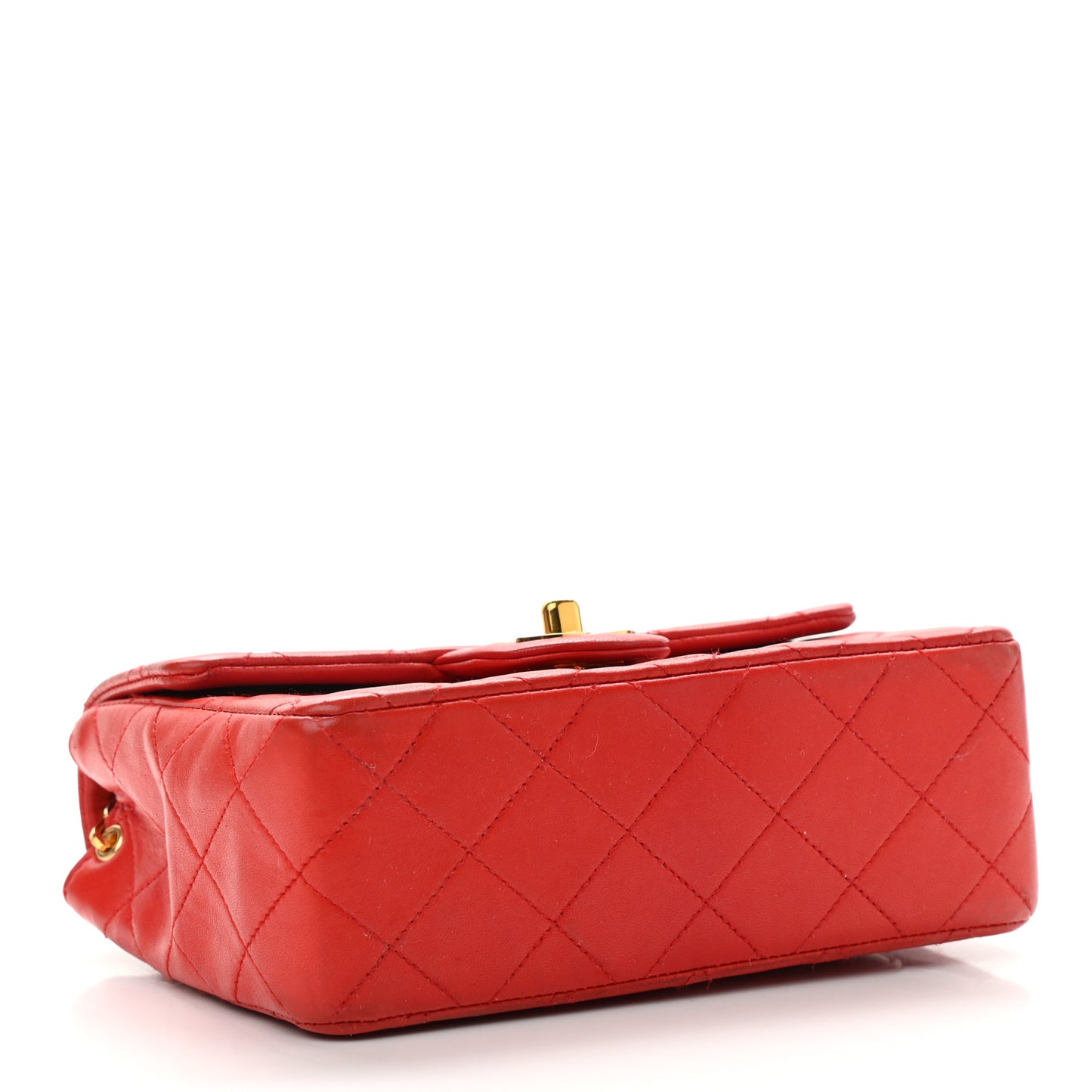 Lambskin Quilted Mini Square Flap Red