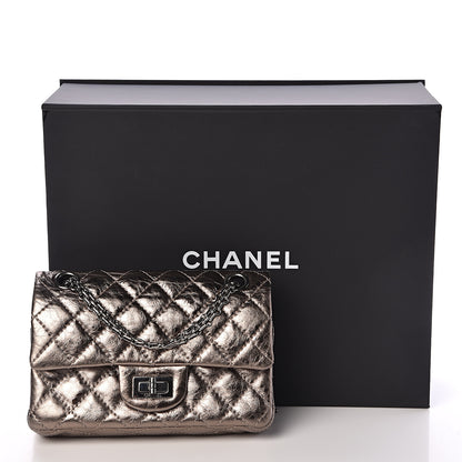 Chanel Metallic Aged Calfskin 2.55 Reissue 224 Flap Pewter 10 of 10