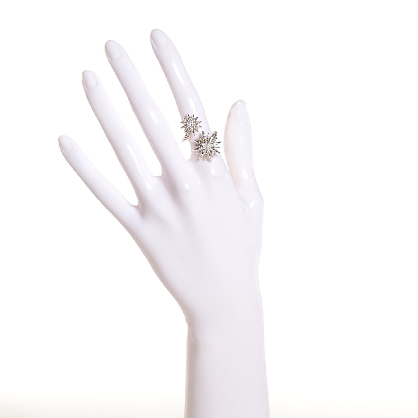 Sterling Silver Diamond 2-28mm Open Starburst Ring 5.25