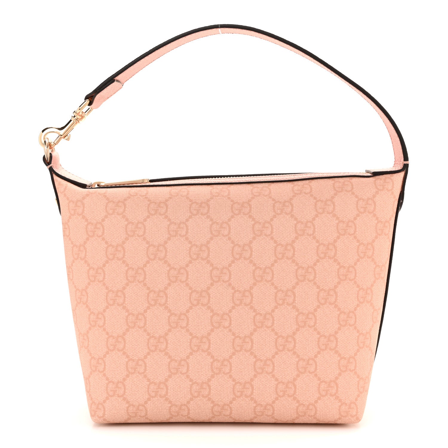 Gucci GG Supreme Monogram Textured Calfskin Web Super Mini Ophidia Shoulder Bag Pink 1 of 10