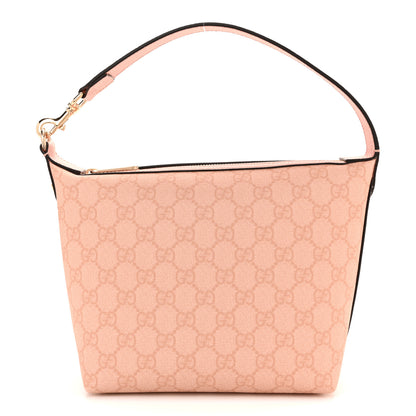 Gucci GG Supreme Monogram Textured Calfskin Web Super Mini Ophidia Shoulder Bag Pink 1 of 10