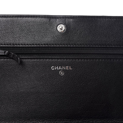 Chanel Galuchat Stingray Lambskin Boy Wallet On Chain WOC Black 5 of 10
