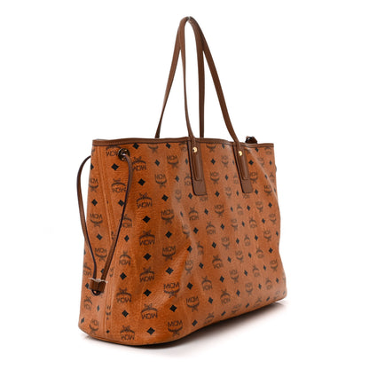MCM Visetos Large Liz Reversible Shopper Tote Cognac 4 of 15