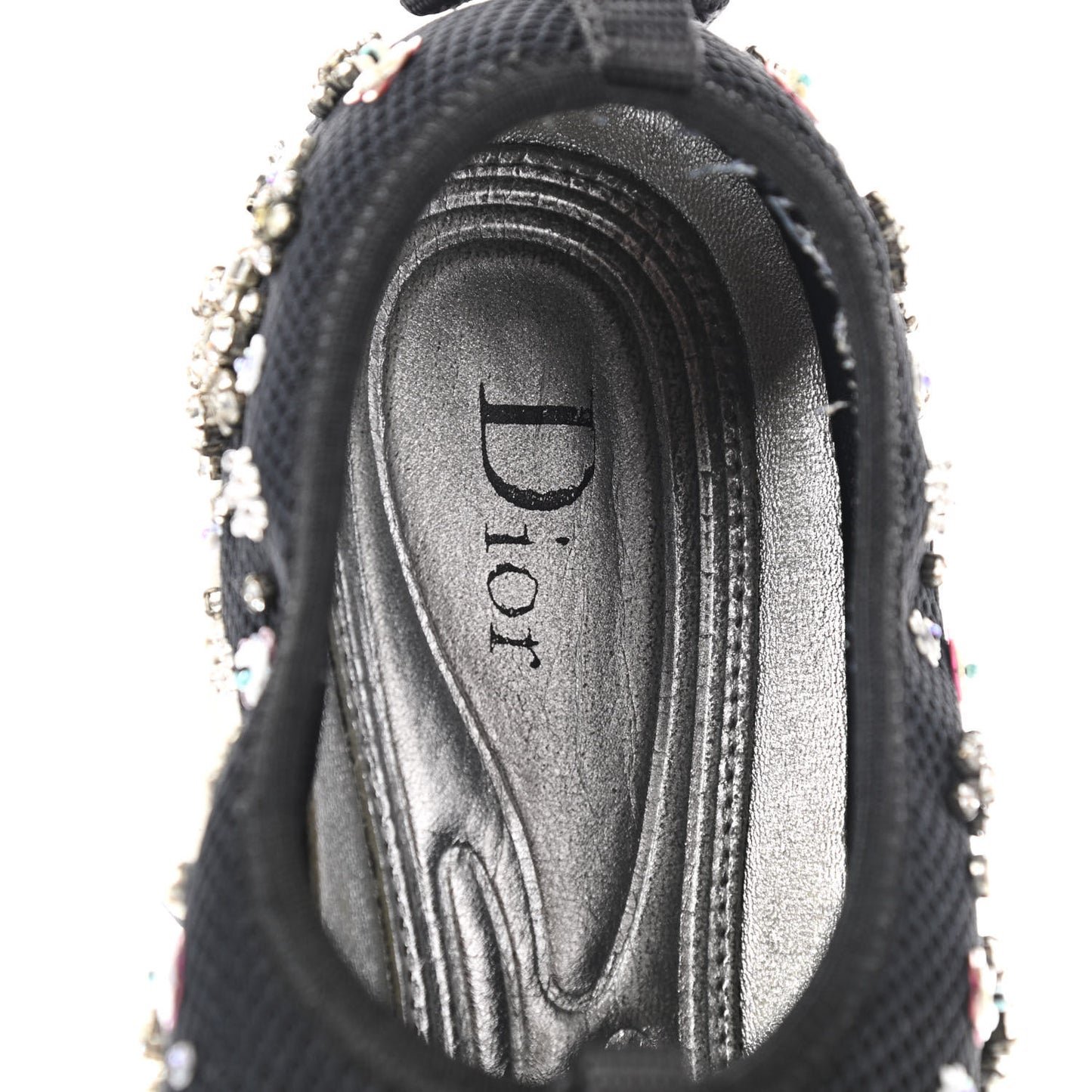 Technical Canvas Embellished Dior Fusion Sneakers Black White