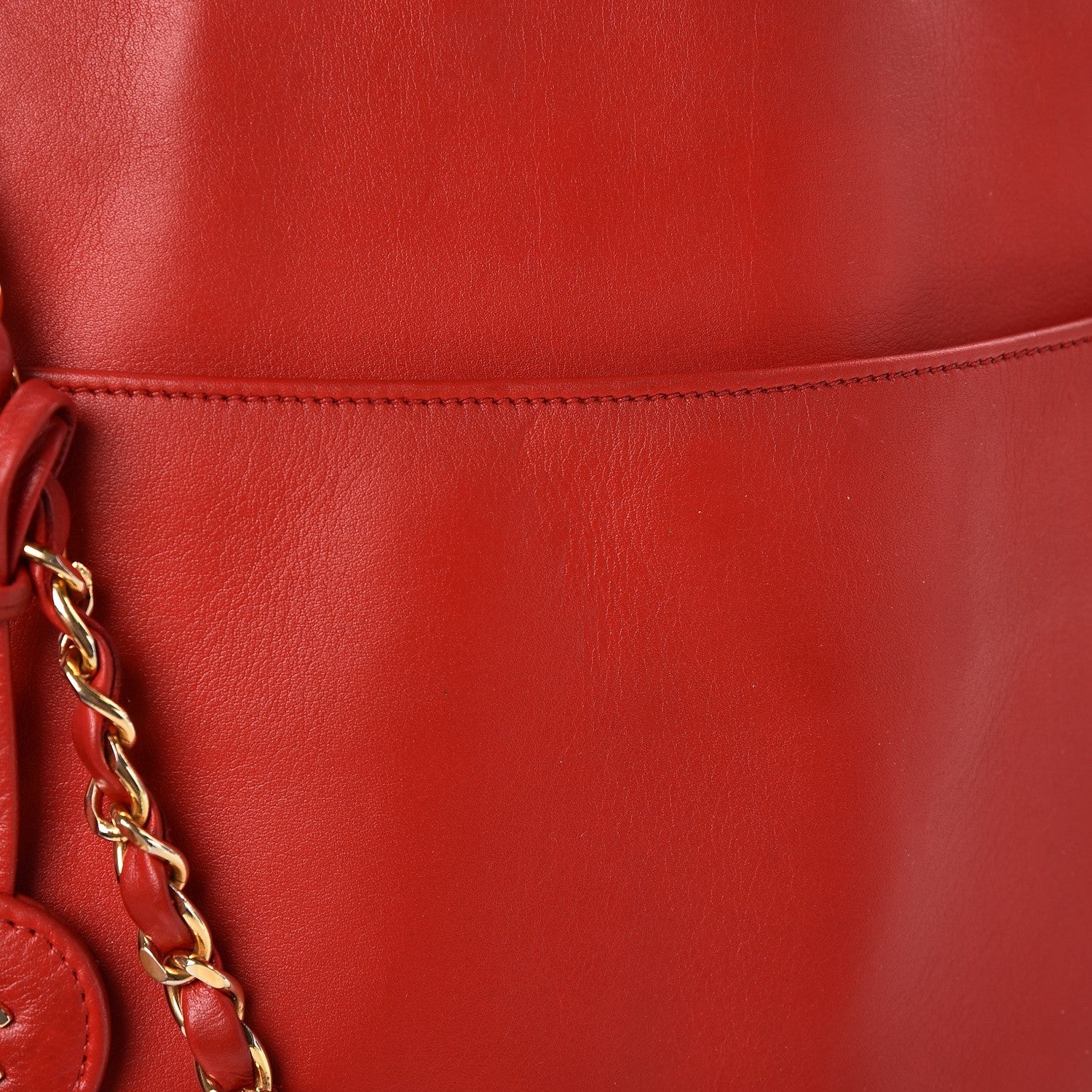 Chanel Lambskin Quilted Shoulder Bag Red 14 of 14