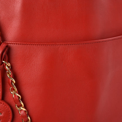 Chanel Lambskin Quilted Shoulder Bag Red 14 of 14