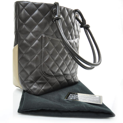 Chanel Calfskin Quilted Medium Cambon Tote Brown Beige 3 of 10