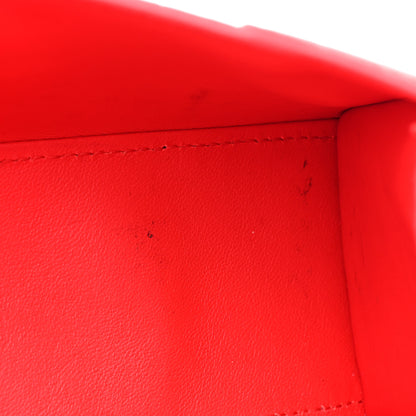 Balenciaga Shiny Calfskin Tonal B Crocodile Embossed Hourglass Top Handle Bag XS Bright Red 9 of 18