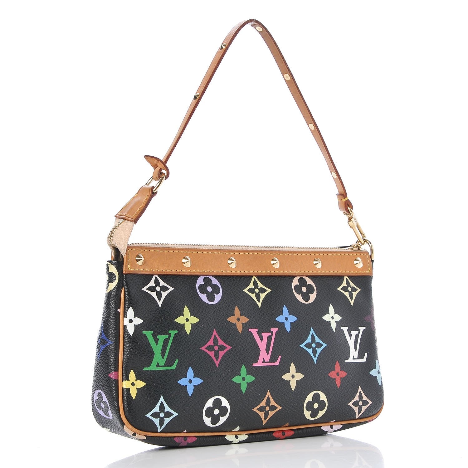 Louis Vuitton Monogram Multicolor Pochette Accessories Black 4 of 9