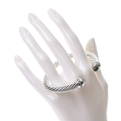 David Yurman Sterling Silver Diamond Prasiolite 7mm Cable Classics Bracelet 2 of 5