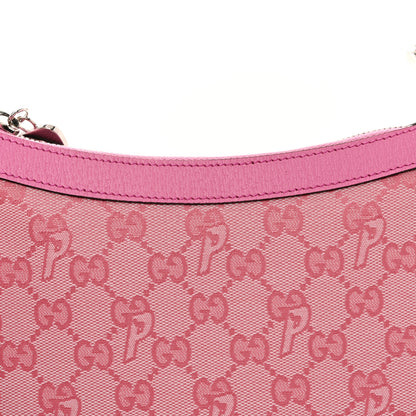 Gucci X PALACE GG Supreme Monogram Palace Textured Dollar Calfskin Shoulder Bag Pink Pale Rose Palace 8 of 11