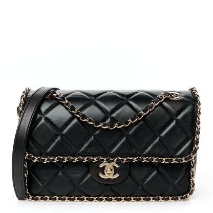 Chanel Crumpled Calfskin Medium Chain All Over Flap Black 1 of 11