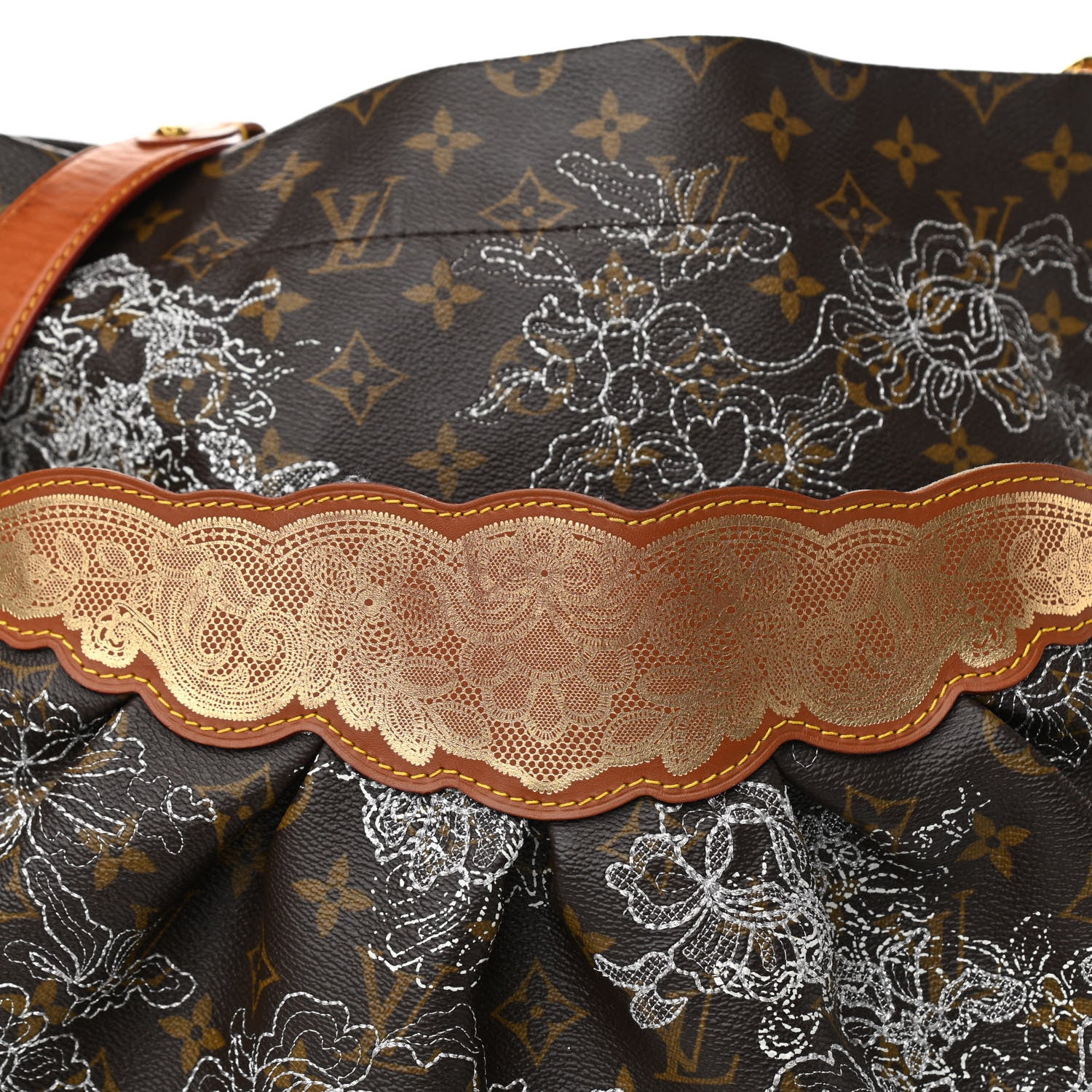 Louis Vuitton Monogram Dentelle Fersen Gold 6 of 8
