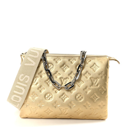 Louis Vuitton Lambskin Embossed Monogram Coussin PM Gold 1 of 11