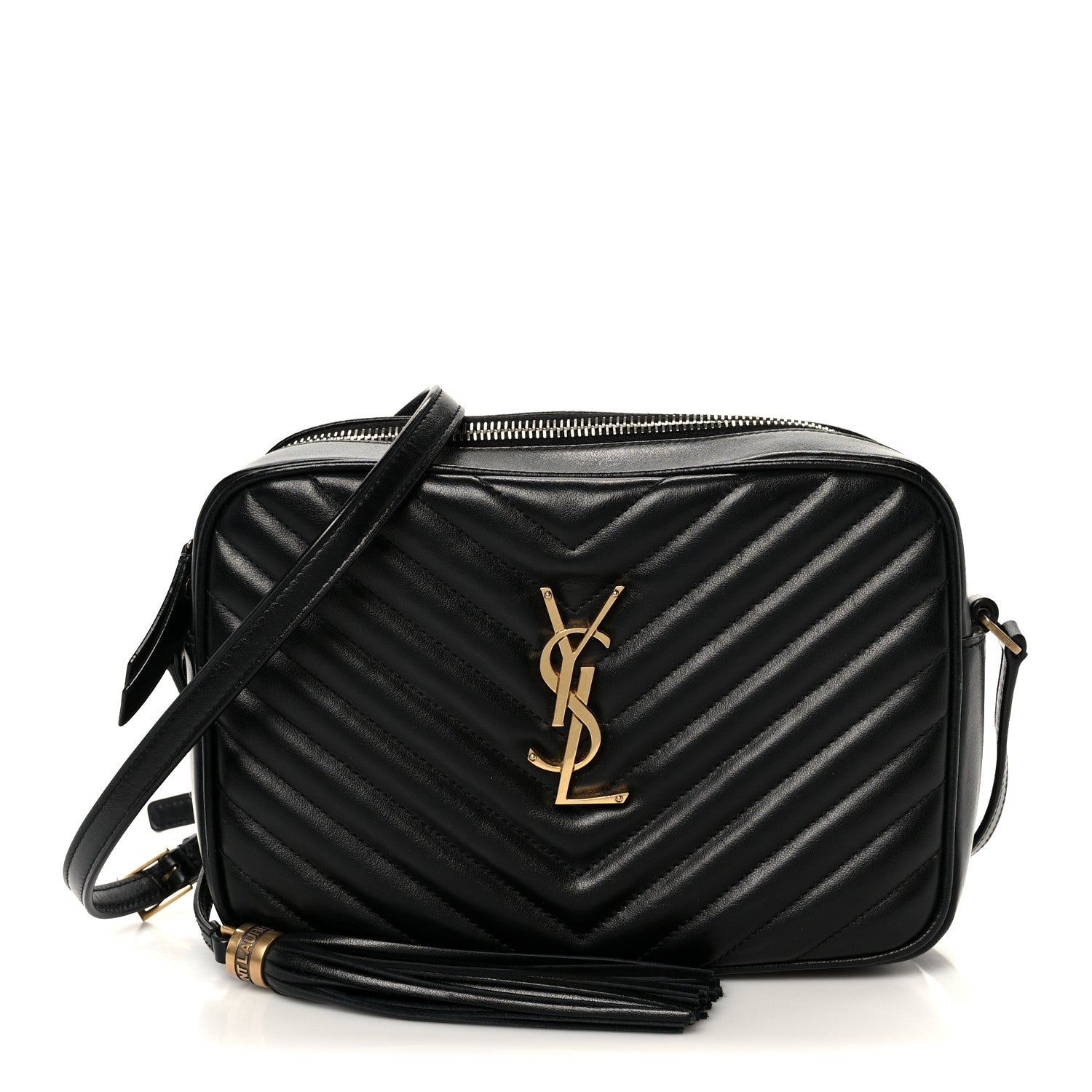 Saint Laurent Calfskin Matelasse Monogram Lou Camera Bag Black 1 of 10