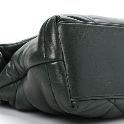 Saint Laurent Lambskin Quilted Small Loulou Puffer Monogram Chain Satchel Seaweed Green 8 of 9
