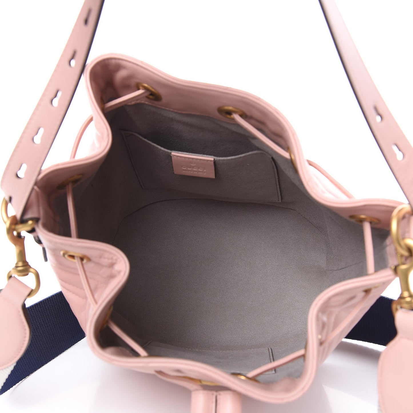 Calfskin Matelasse Sylvie Web GG Marmont Bucket Bag Perfect Pink