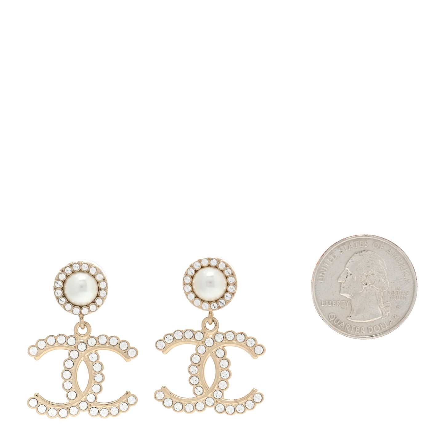 Crystal Pearl Bow-tiful CC Drop Earrings Gold