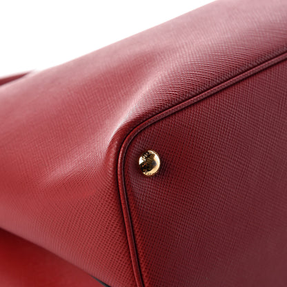 Prada Saffiano Cuir Medium Double Bag Rosso 11 of 13