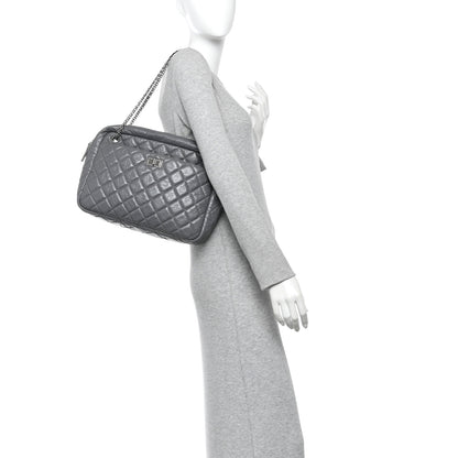 Chanel Aged Calfskin Quilted Large Reissue Camera Case Grey 2 of 10