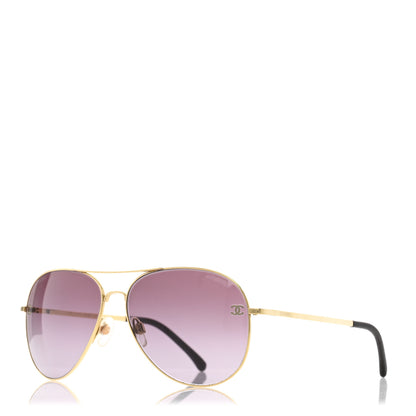 Chanel Metal Aviator CC Sunglasses 4189-T-Q Purple 1 of 7