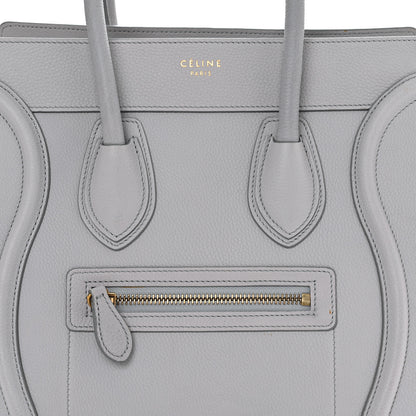 Celine Drummed Calfskin Micro Luggage Light Grey 8 of 11
