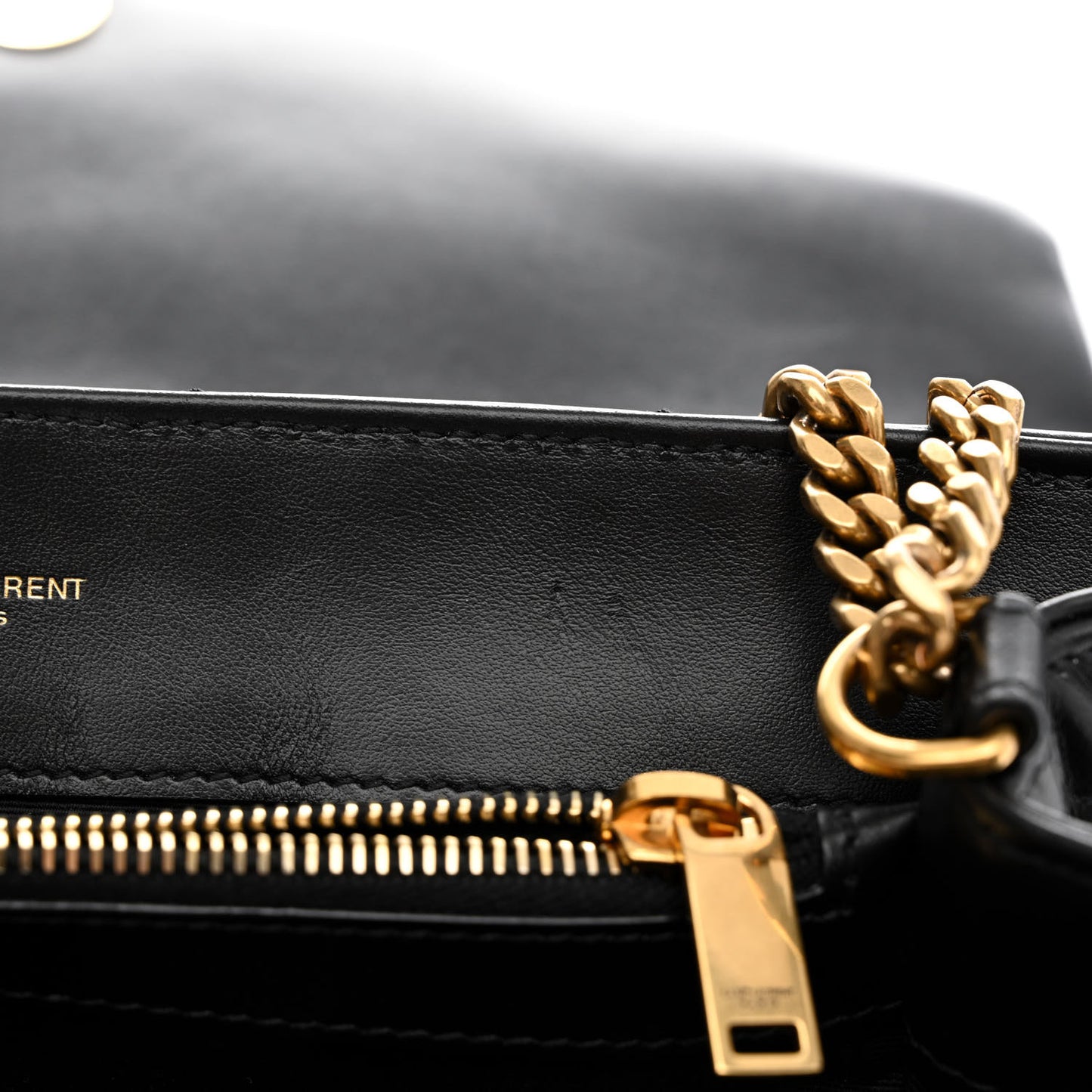 Calfskin Y Quilted Monogram Medium Loulou Chain Satchel Black