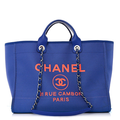 Chanel Mixed Fibers Medium Deauville Tote Blue Orange 3 of 14