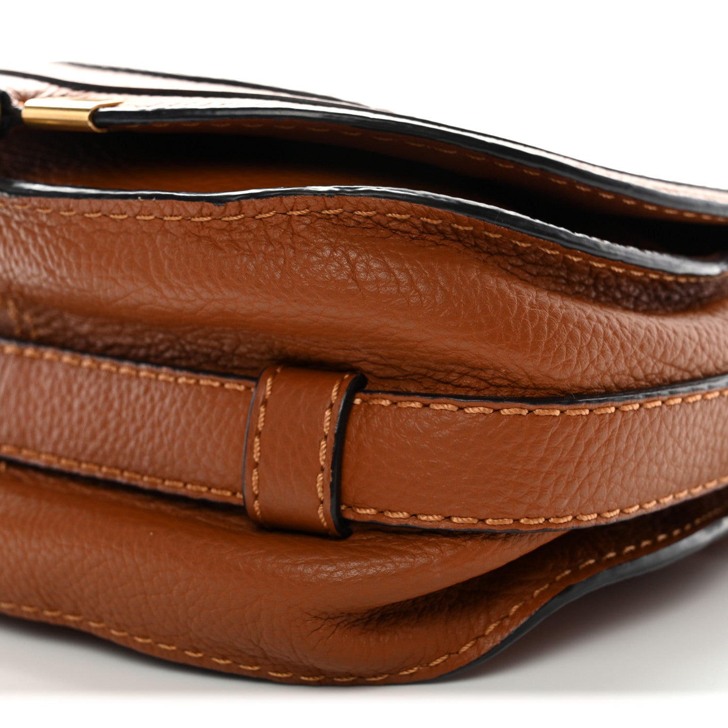 Chloe Grained Calfskin Small Marcie Saddle Bag Tan 10 of 12