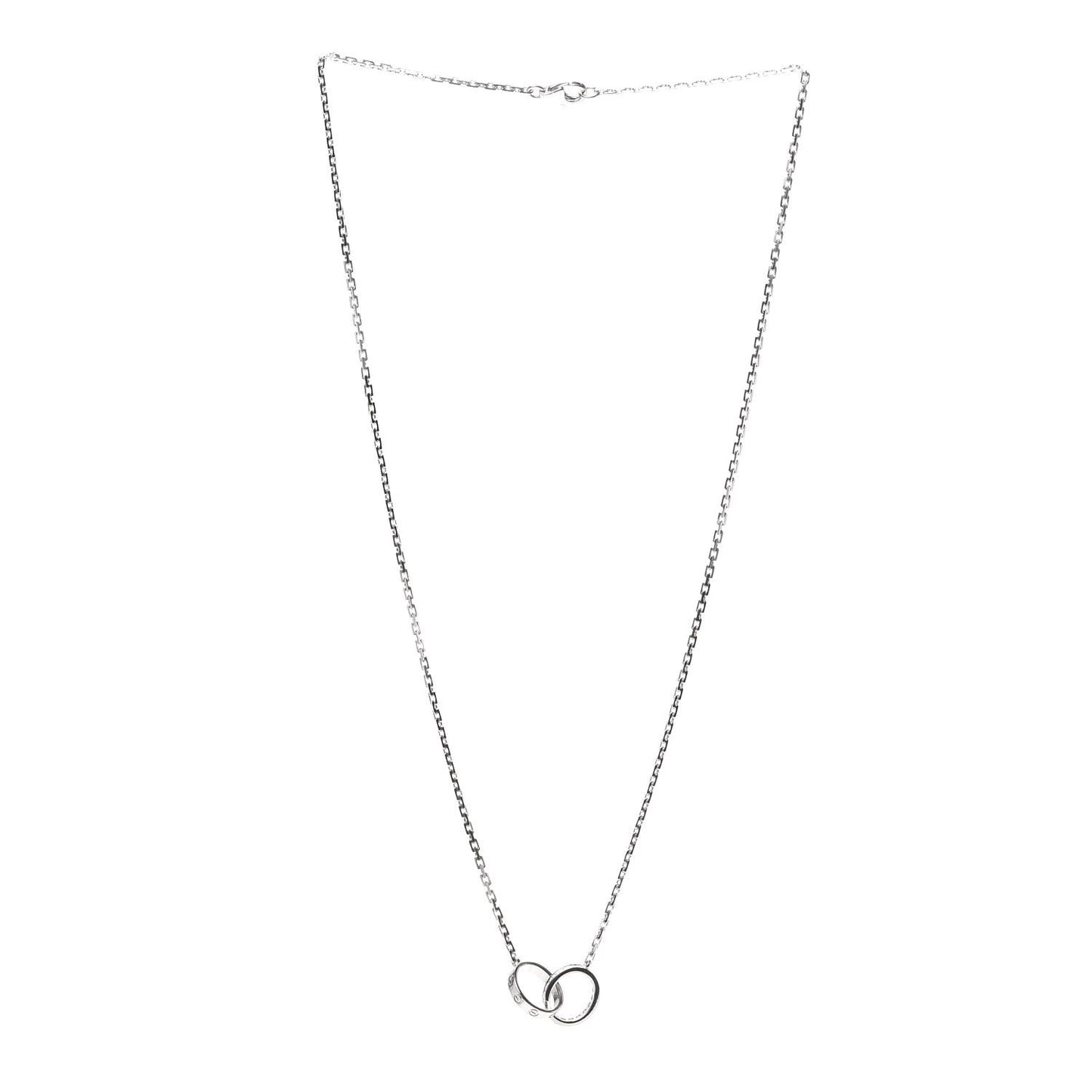 18K White Gold Diamond Interlocking LOVE Necklace