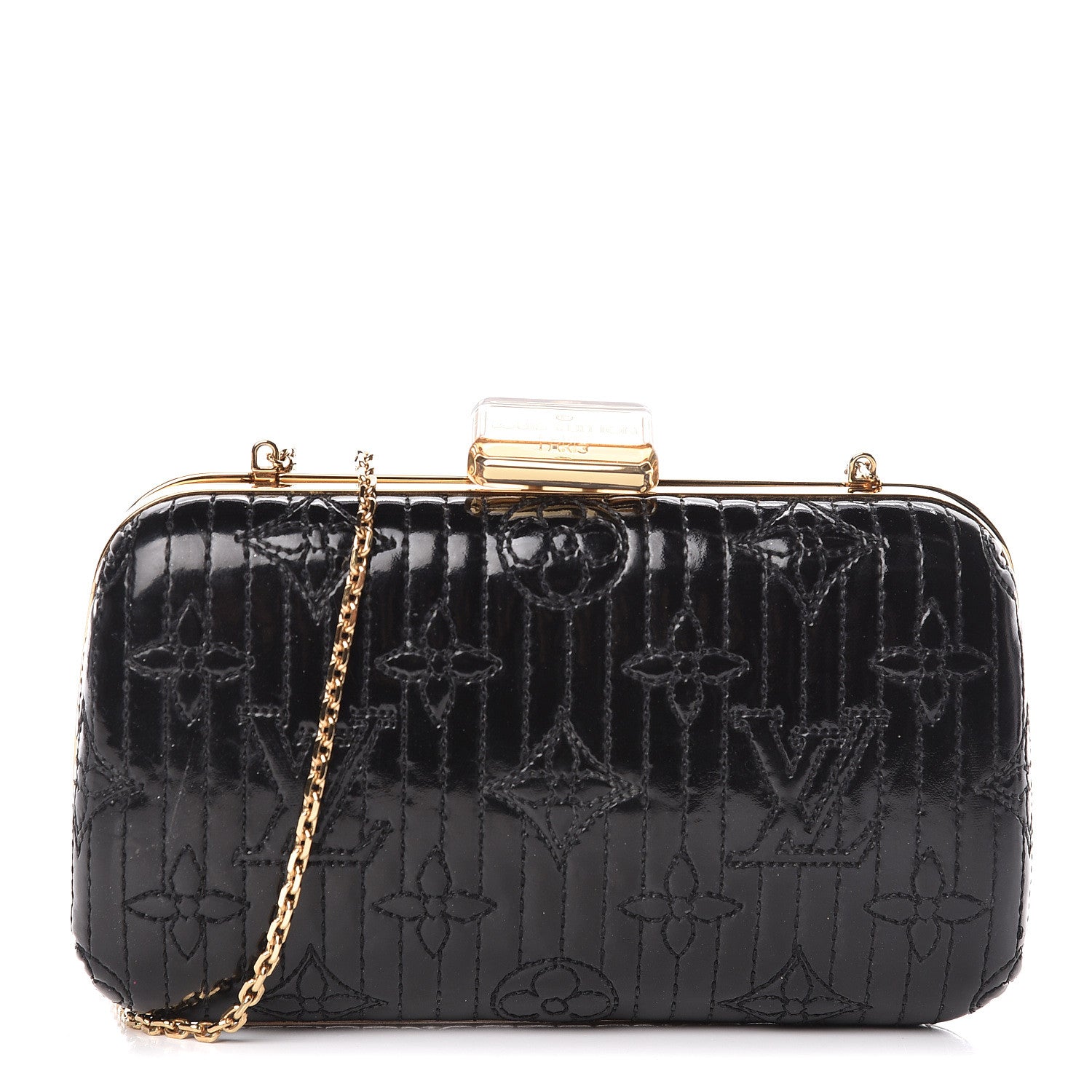 Louis Vuitton Vernis Monogram Motard Minaudiere Clutch Black 1 of 12