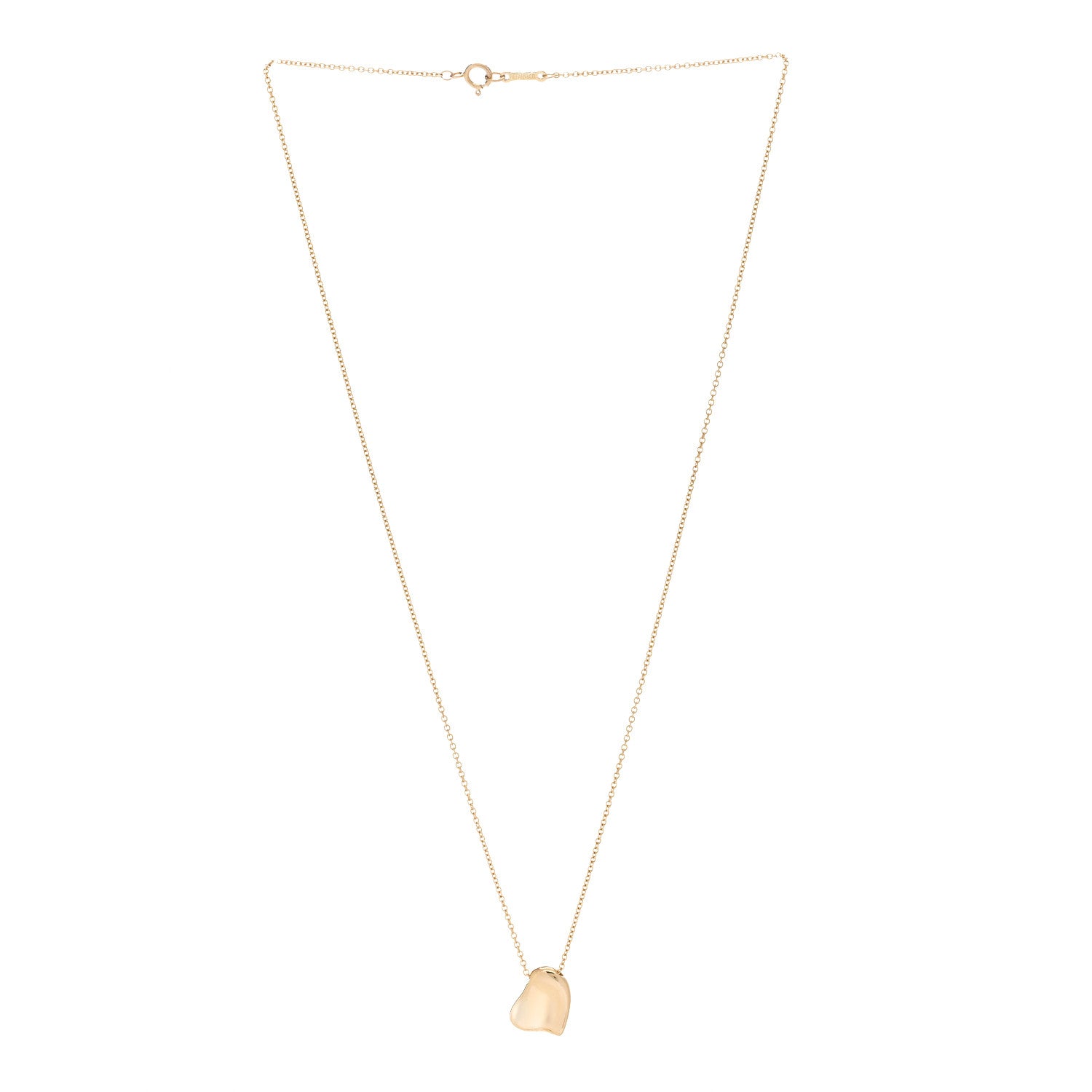 Tiffany 18K Yellow Gold Elsa Peretti Full Heart Pendant Necklace 3 of 6