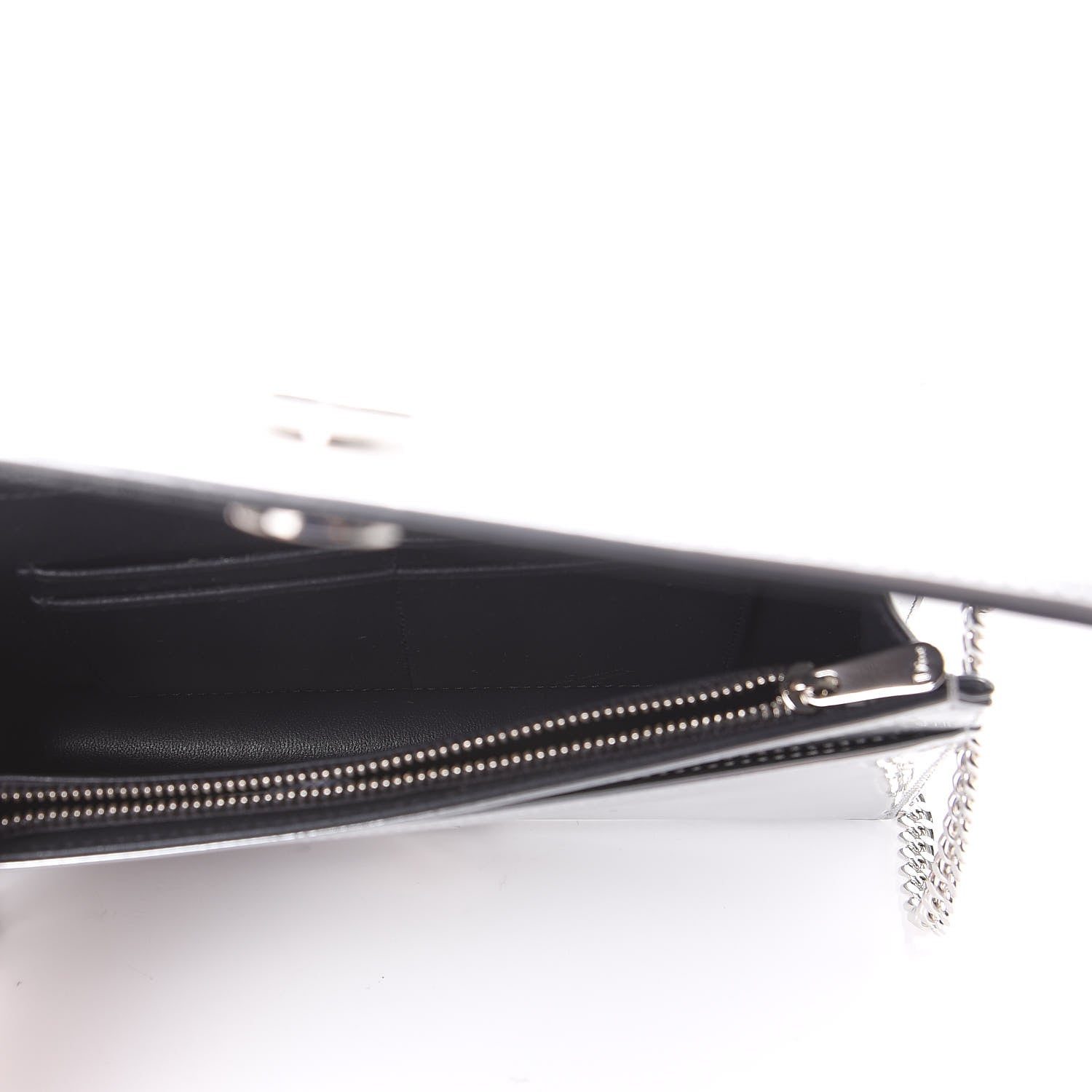 Christian Dior Metallic Patent Micro-Cannage Medium Diorama Flap Bag Silver 5 of 10