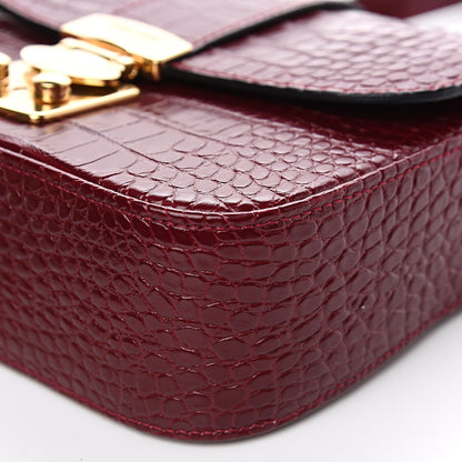 Miu Miu Crocodile Print Calfskin Top Handle Bag Rubino 7 of 8