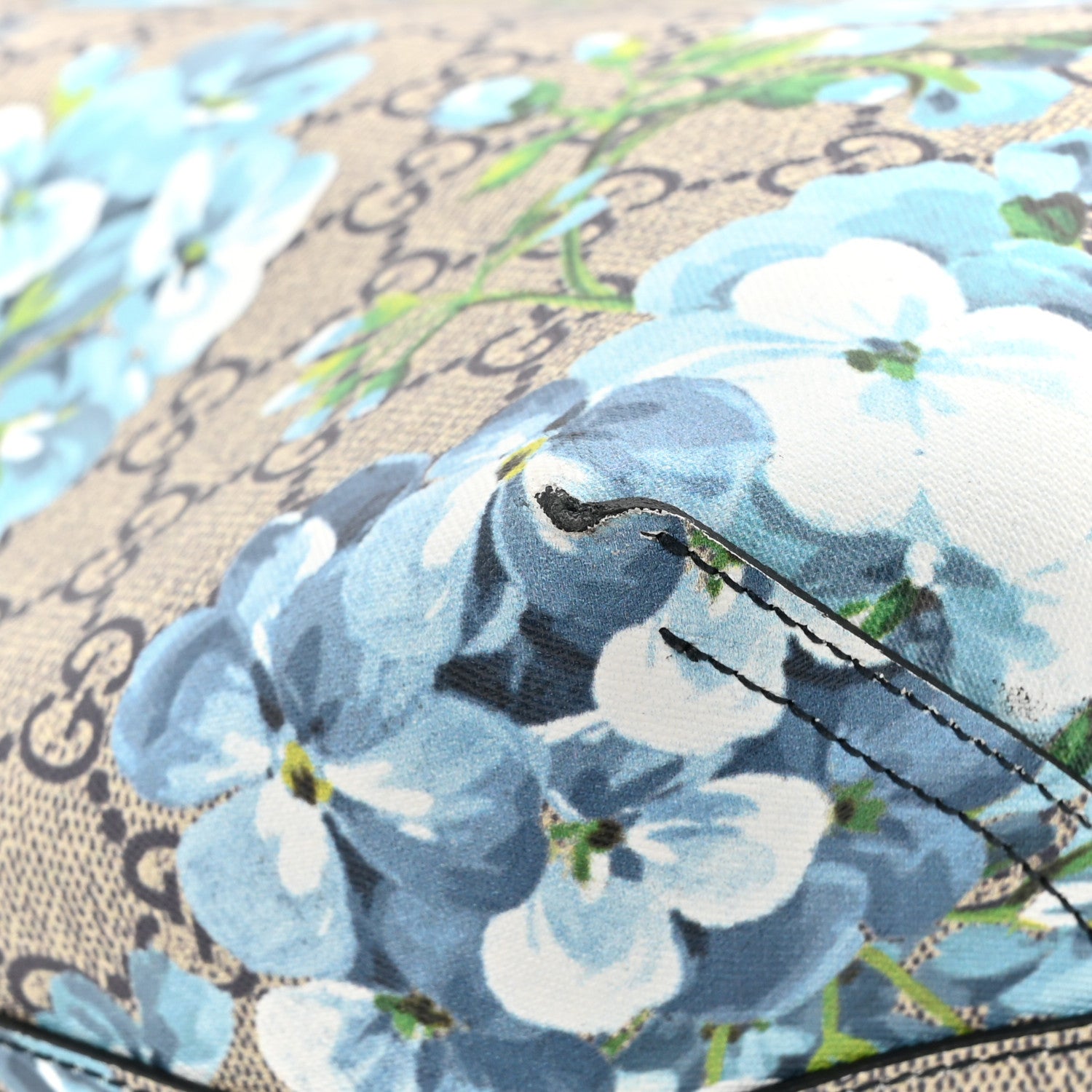 Gucci GG Supreme Monogram Blooms Medium Reversible Tote Beige Blue 20 of 22