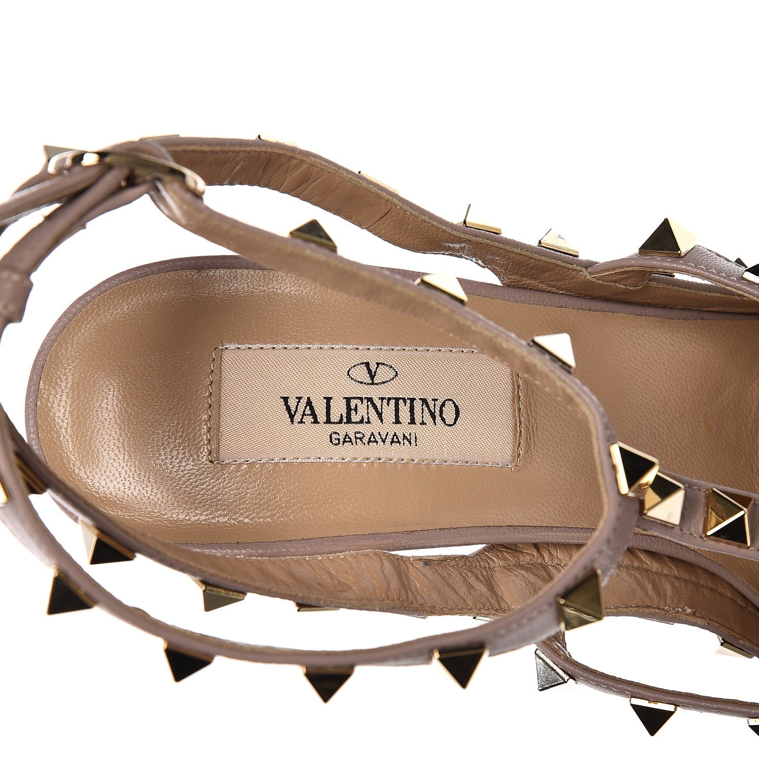 Valentino Garavani Nappa Rockstud Ankle Strap Pumps 37.5 Blue Poudre 7 of 7