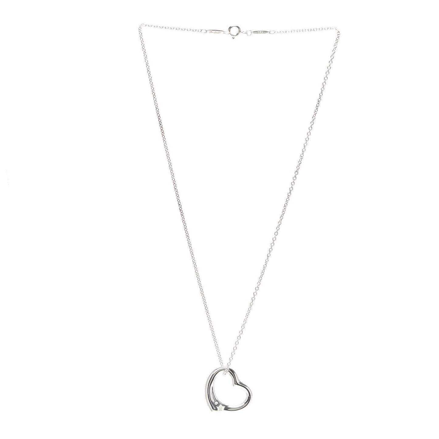 Sterling Silver 22mm Elsa Peretti Open Heart Pendant Necklace