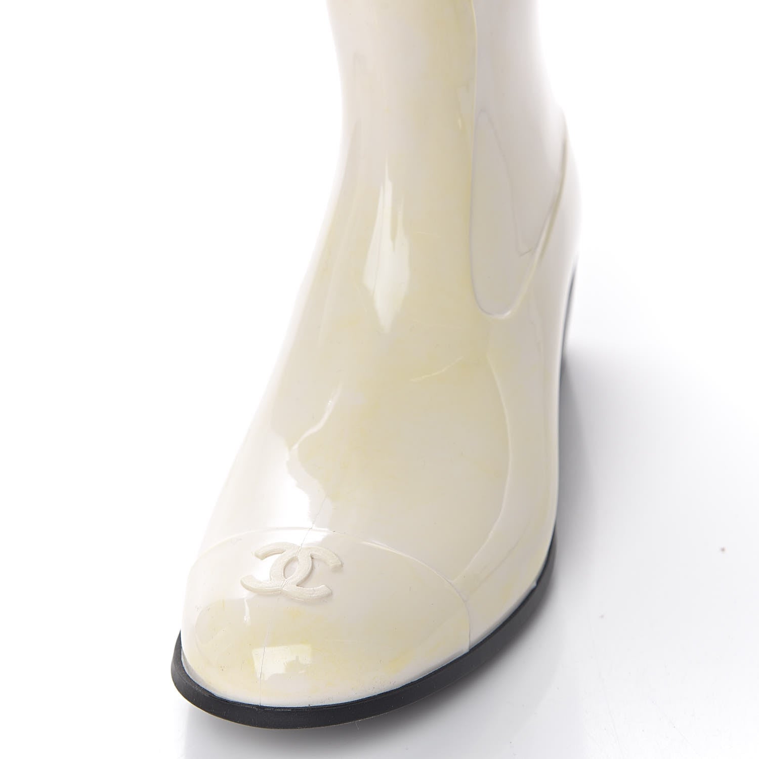 Chanel Rubber Camellia Rain Boots 40 White 14 of 21