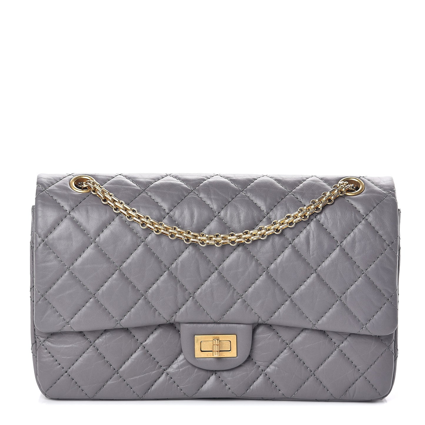 Aged Calfskin Quilted 2.55 Reissue 226 Flap Grey