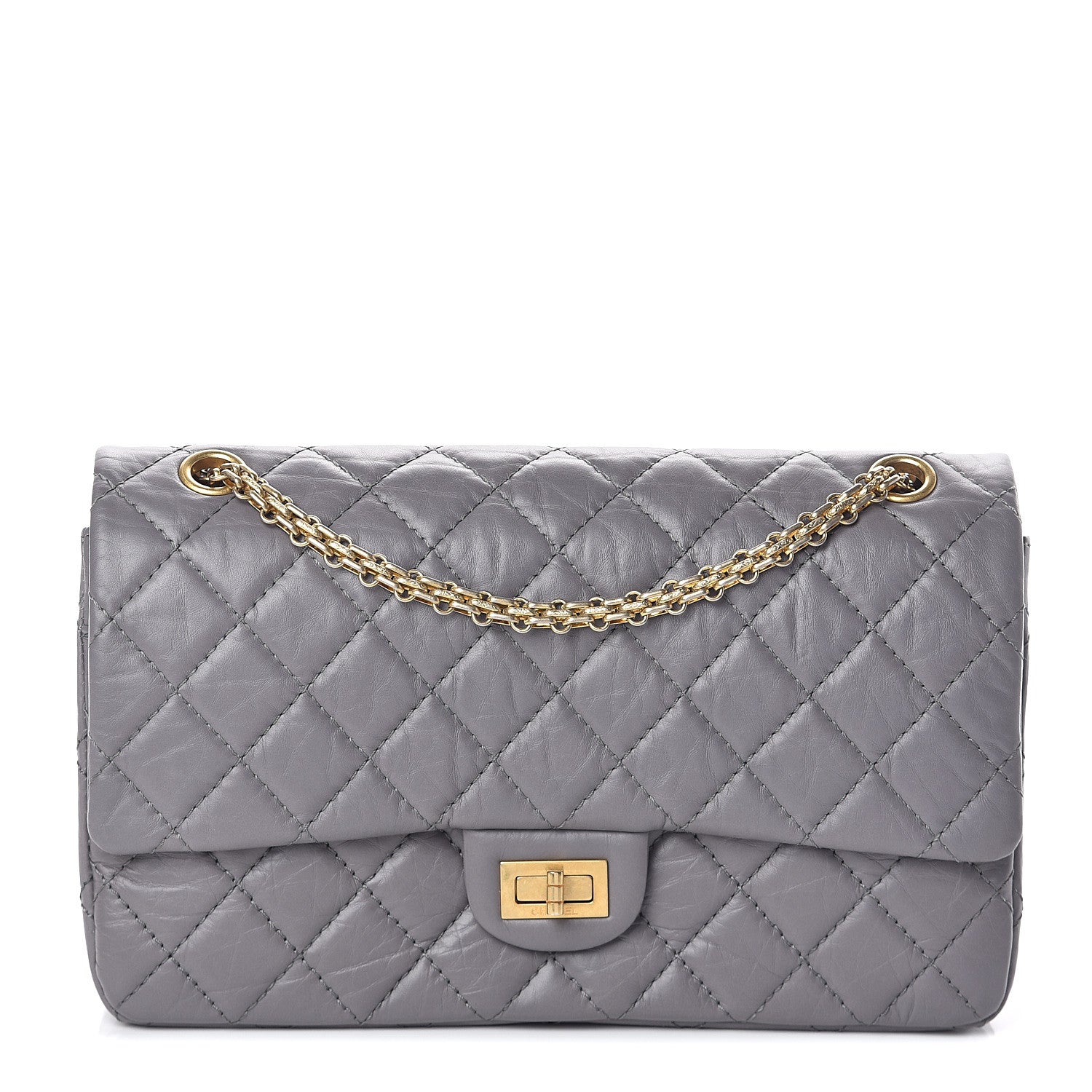 Chanel Aged Calfskin Quilted 2.55 Reissue 226 Flap Grey 1 of 9