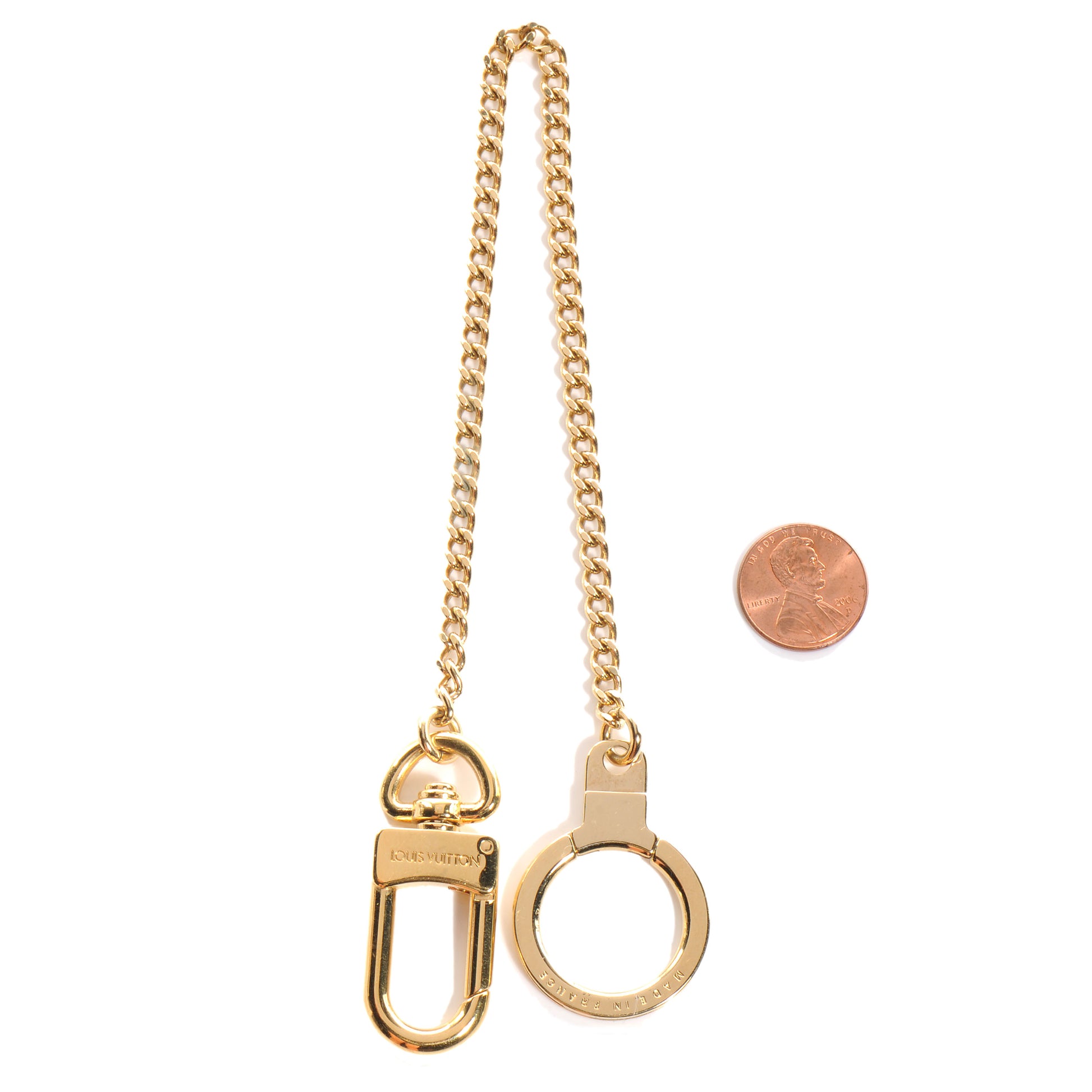 Louis Vuitton Metal Pochette Extender Key Ring Chain Gold 2 of 4