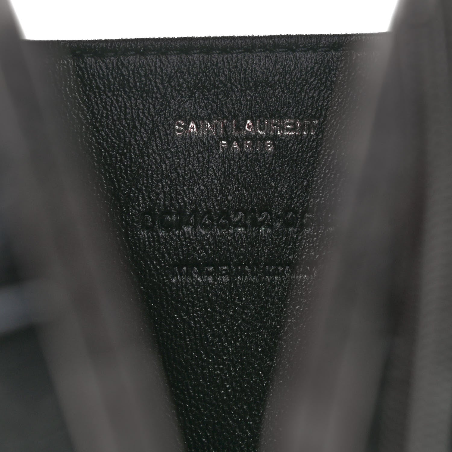 Saint Laurent Calfskin Crocodile Embossed Monogram Love Box Bag Black 6 of 6