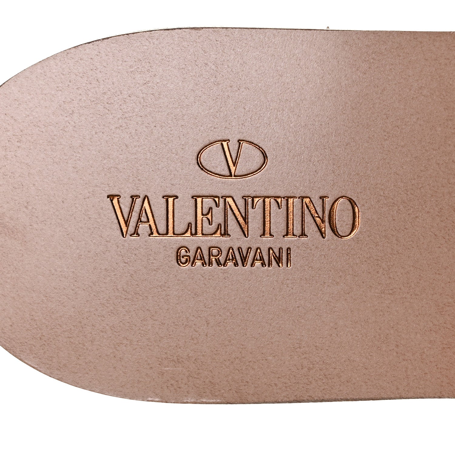 Valentino Garavani Grainy Cowhide Vlogo Flat Slide Sandals 36 Rose Cannelle 6 of 9
