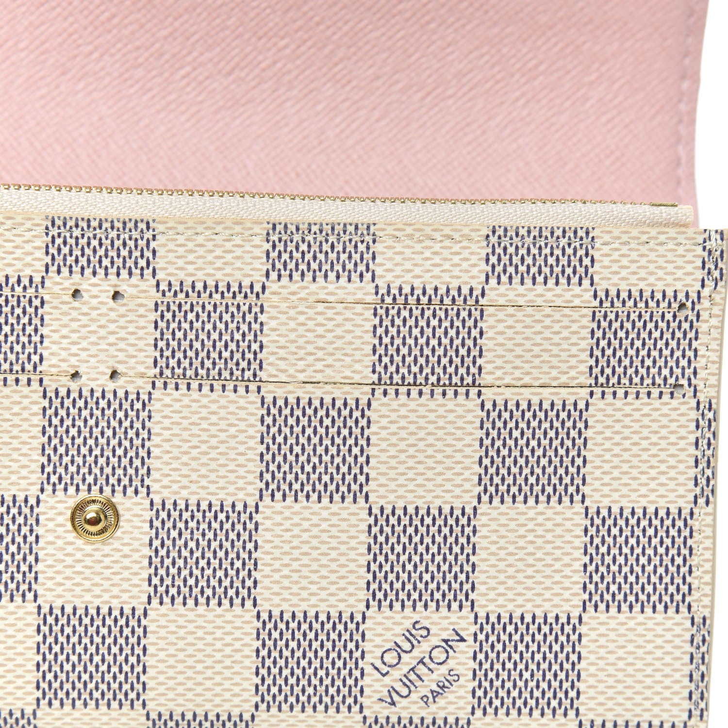 Louis Vuitton Damier Azur Emilie Wallet Rose Ballerine 8 of 9