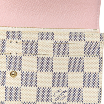 Louis Vuitton Damier Azur Emilie Wallet Rose Ballerine 8 of 9