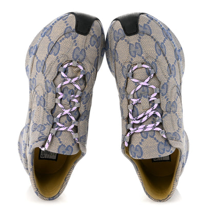 Gucci Ultralight Plume Calfskin Monogram Printed Womens Gucci Run Sneakers 40.5 Beige Blue 2 of 11