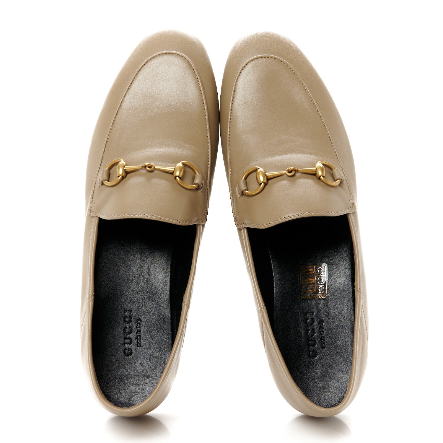 Gucci Lambskin Womens Brixton Horsebit Loafers 38.5 Mud 4 of 20